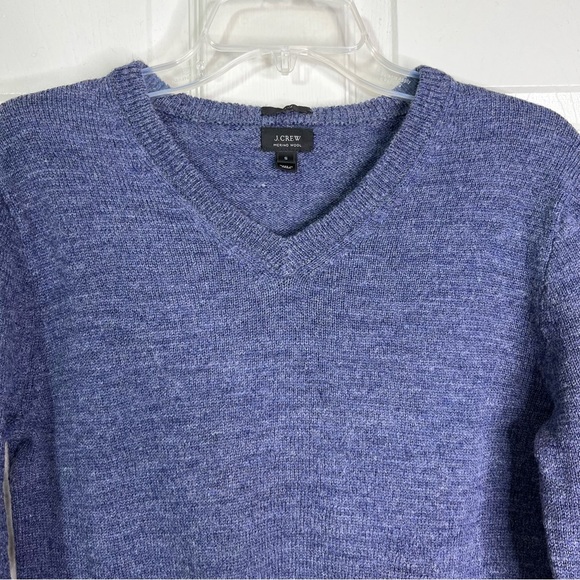 J. Crew Slim Fit Merino Wool V-Neck Elbow Patch Sweater in Blue Men’s Sz S - Picture 3 of 9